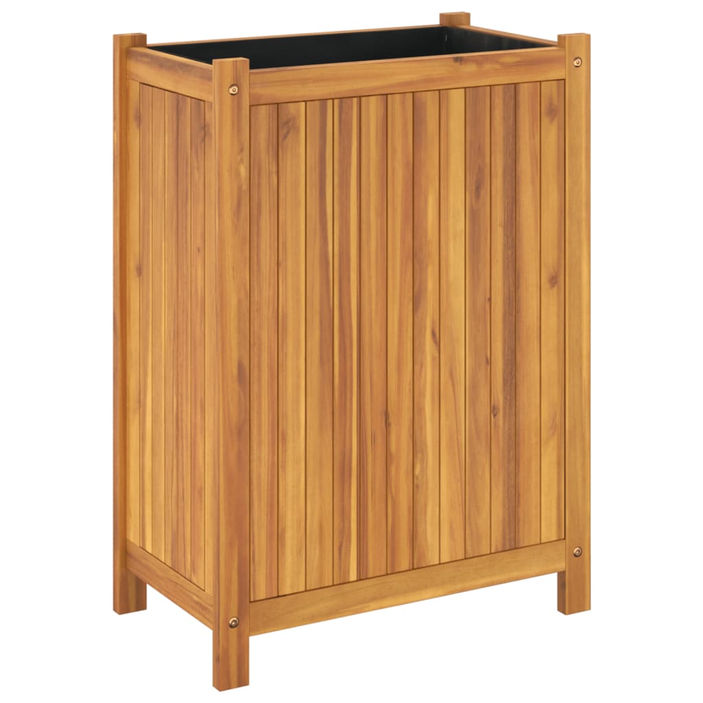 vidaXL Jardinière avec doublure 54x31x75 cm bois massif d'acacia