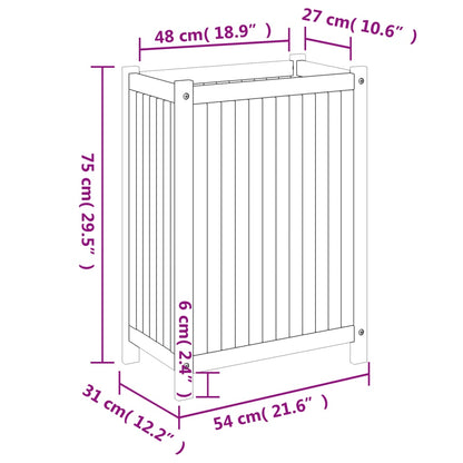 vidaXL Jardinière avec doublure 54x31x75 cm bois massif d'acacia