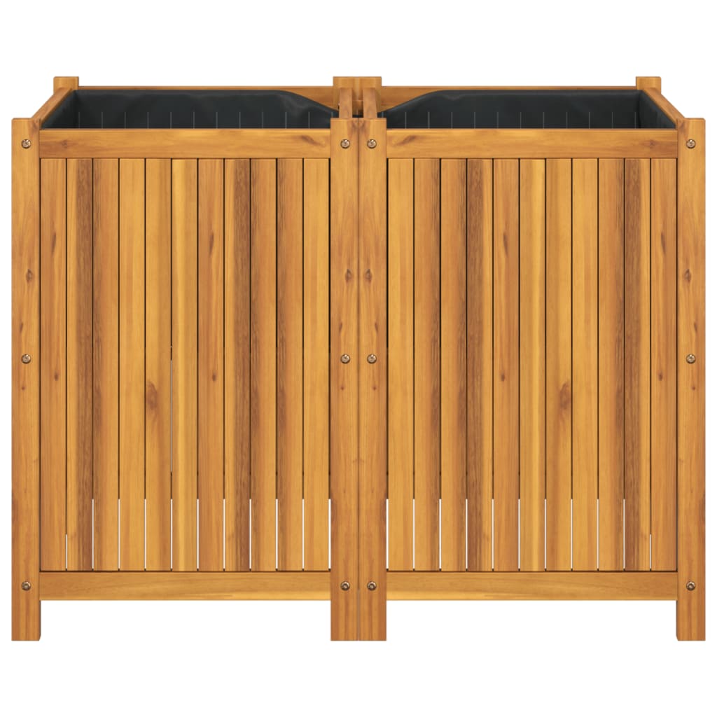vidaXL Jardinière avec doublure 100x50x75 cm bois massif d'acacia