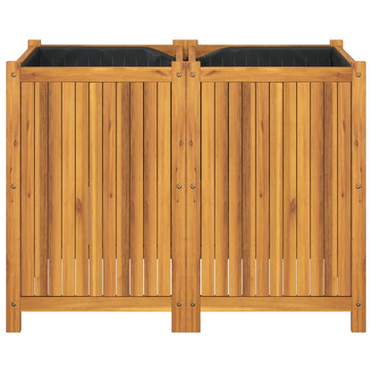 vidaXL Jardinière avec doublure 100x50x75 cm bois massif d'acacia