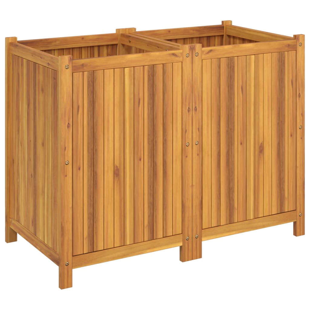 vidaXL Jardinière avec doublure 100x50x75 cm bois massif d'acacia
