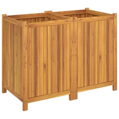 vidaXL Jardinière avec doublure 100x50x75 cm bois massif d'acacia