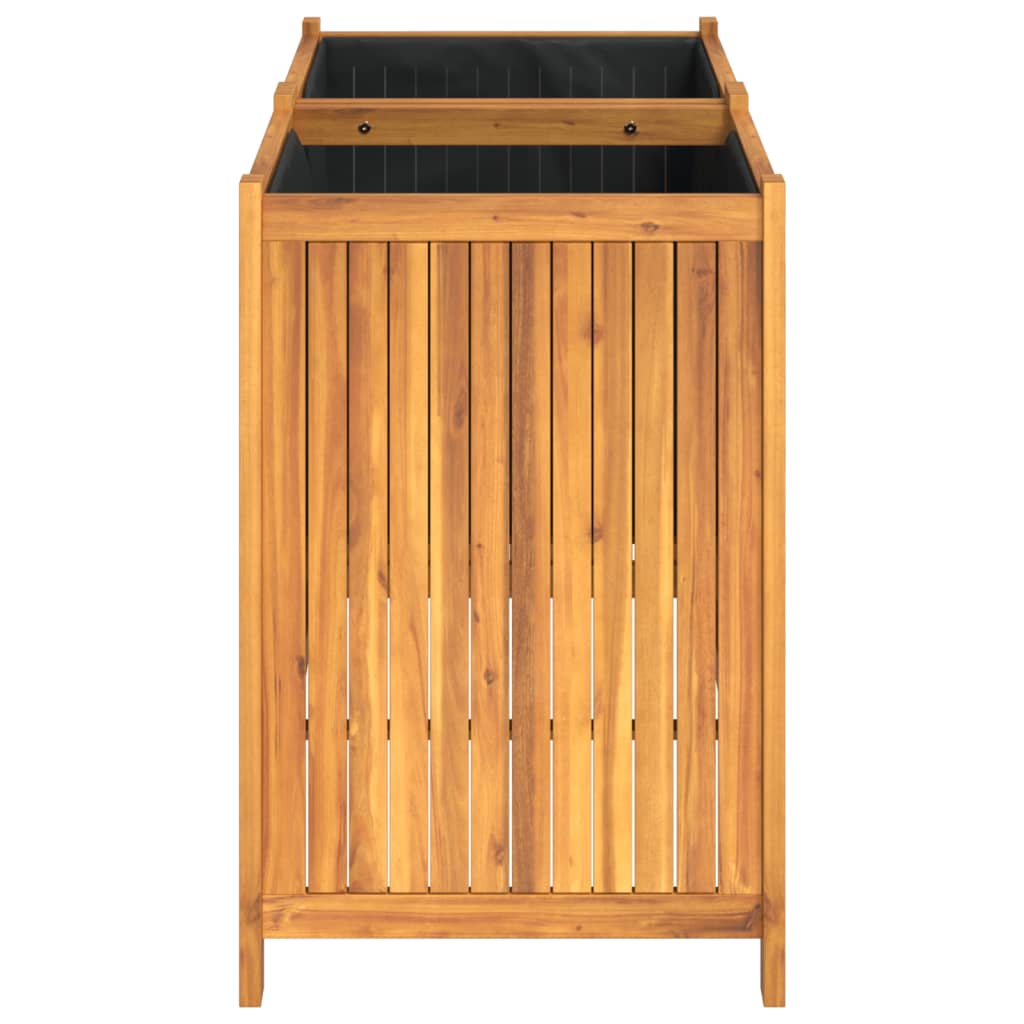vidaXL Jardinière avec doublure 100x50x75 cm bois massif d'acacia