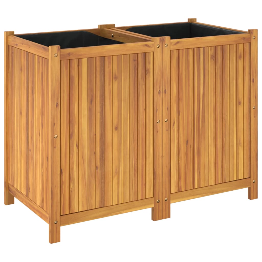 vidaXL Jardinière avec doublure 100x50x75 cm bois massif d'acacia