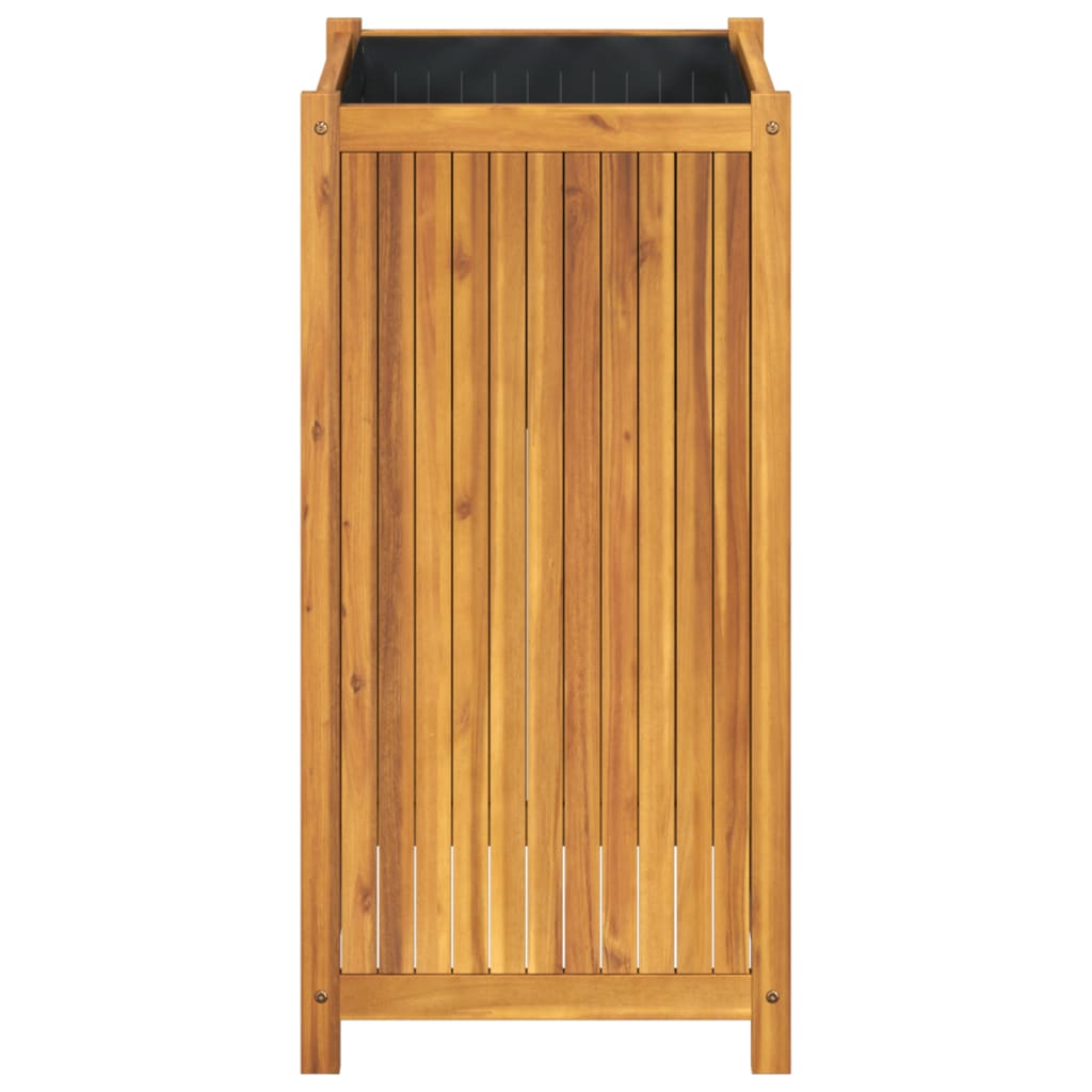 vidaXL Jardinière avec doublure 50x50x100 cm bois massif d'acacia