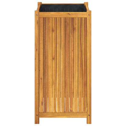 vidaXL Jardinière avec doublure 50x50x100 cm bois massif d'acacia