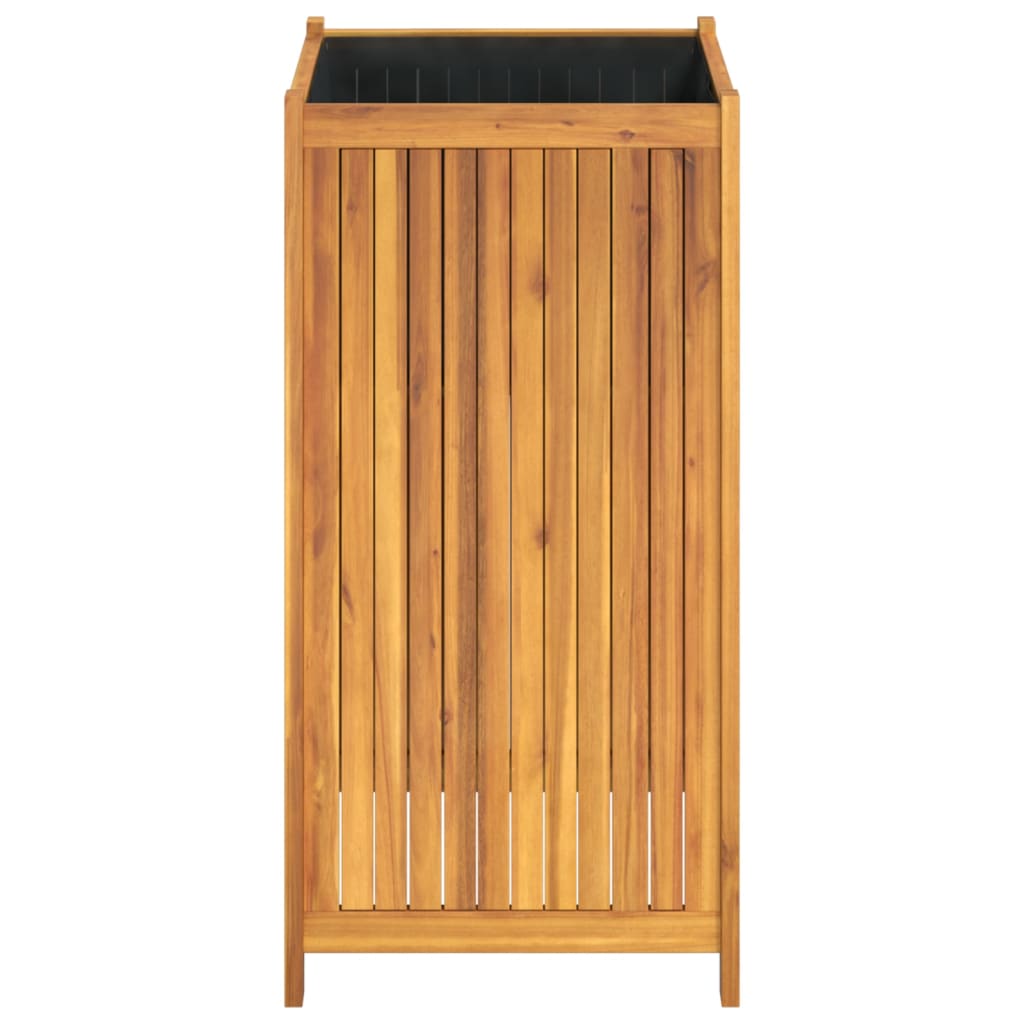 vidaXL Jardinière avec doublure 50x50x100 cm bois massif d'acacia