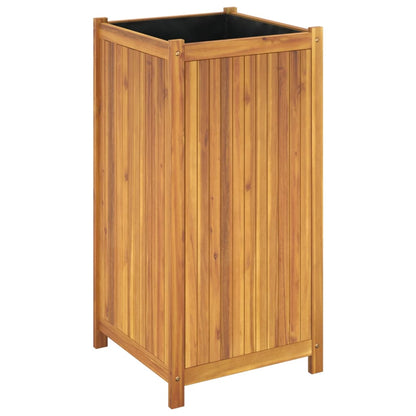 vidaXL Jardinière avec doublure 50x50x100 cm bois massif d'acacia