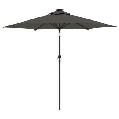 vidaXL Parasol de jardin LED et mât en acier anthracite 225x225x212 cm