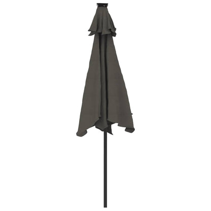 vidaXL Parasol de jardin LED et mât en acier anthracite 225x225x212 cm