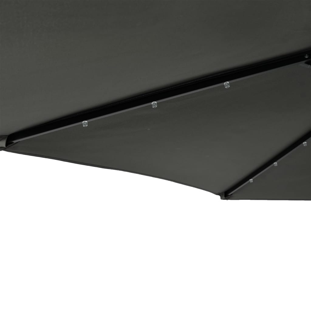 vidaXL Parasol de jardin LED et mât en acier anthracite 225x225x212 cm