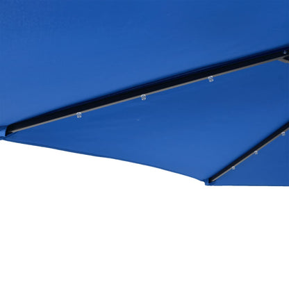 vidaXL Parasol de jardin LED mât en acier bleu azuré 225x225x212 cm