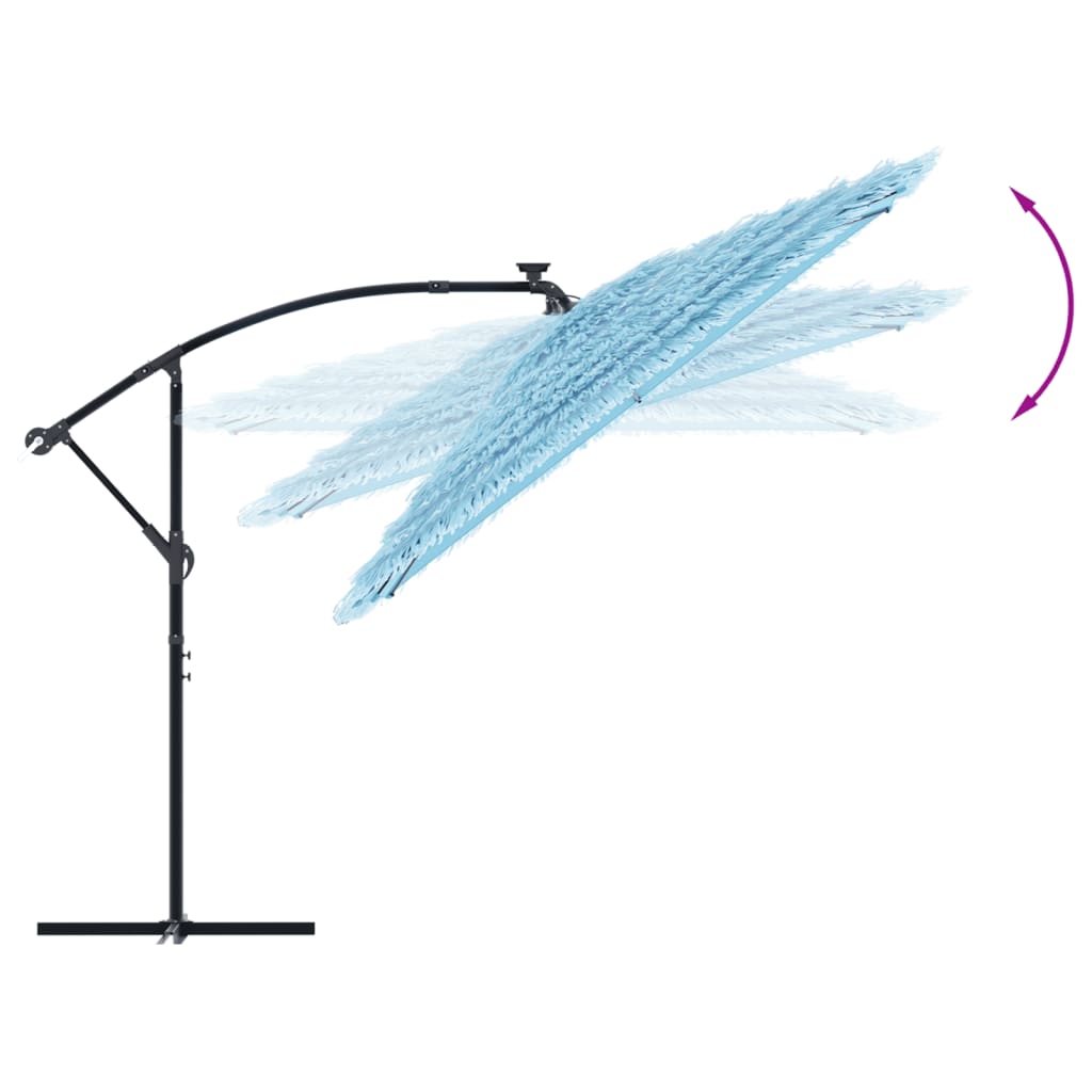 vidaXL Parasol de jardin avec mât en acier bleu 290x290x238 cm