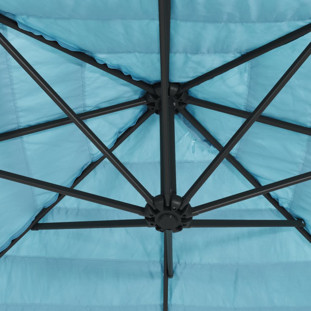 vidaXL Parasol de jardin avec mât en acier bleu 290x290x238 cm