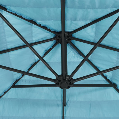 vidaXL Parasol de jardin avec mât en acier bleu 290x290x238 cm