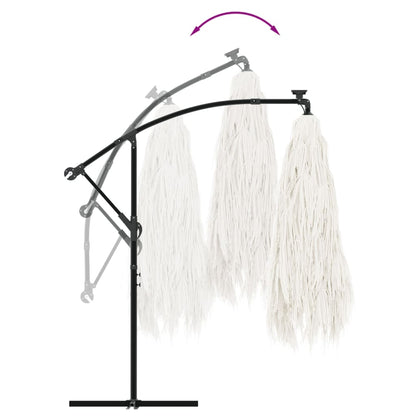 vidaXL Parasol de jardin avec mât en acier blanc 290x290x238 cm
