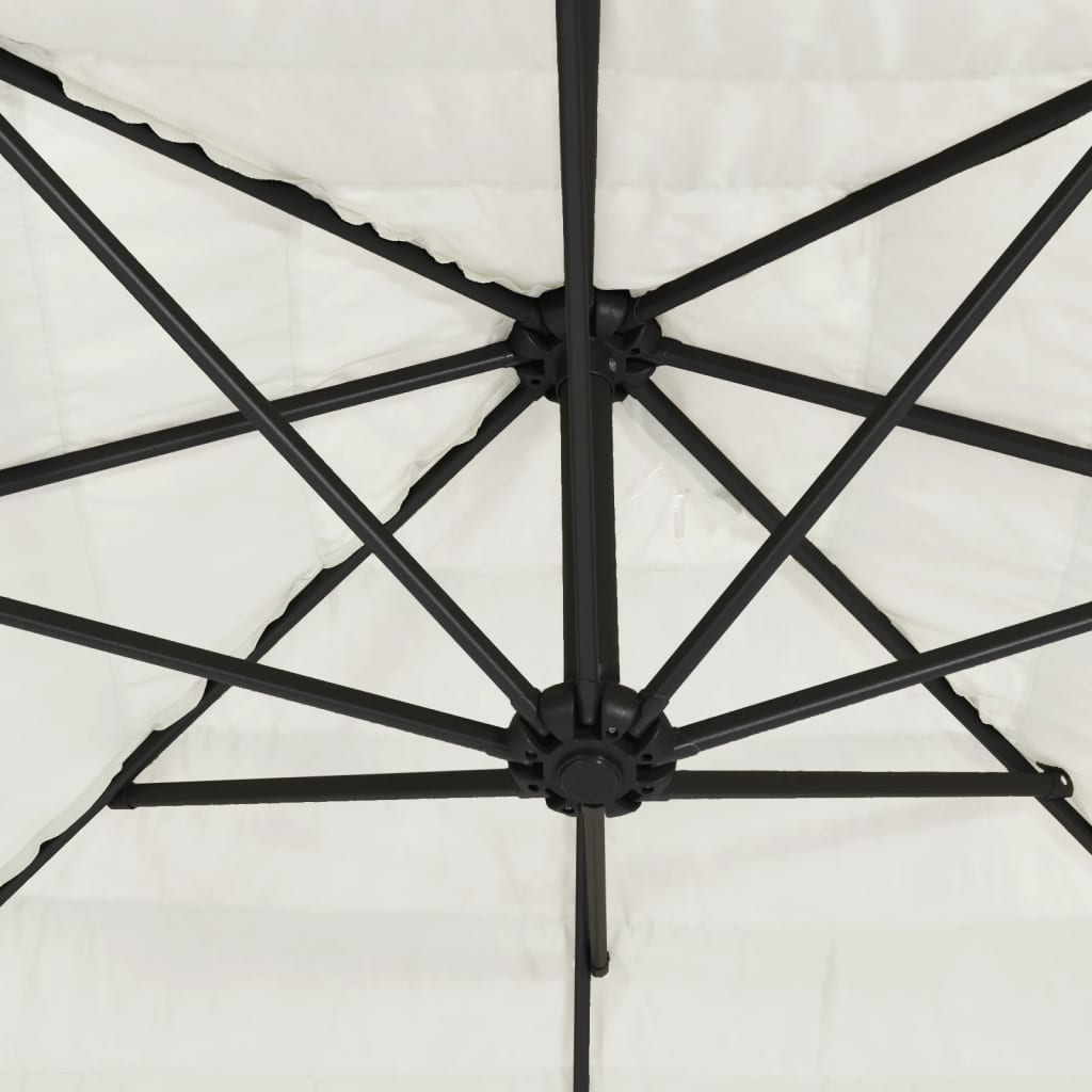 vidaXL Parasol de jardin avec mât en acier blanc 290x290x238 cm