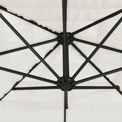 vidaXL Parasol de jardin avec mât en acier blanc 290x290x238 cm