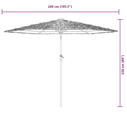 vidaXL Parasol de jardin avec mât en acier blanc 268x268x226 cm