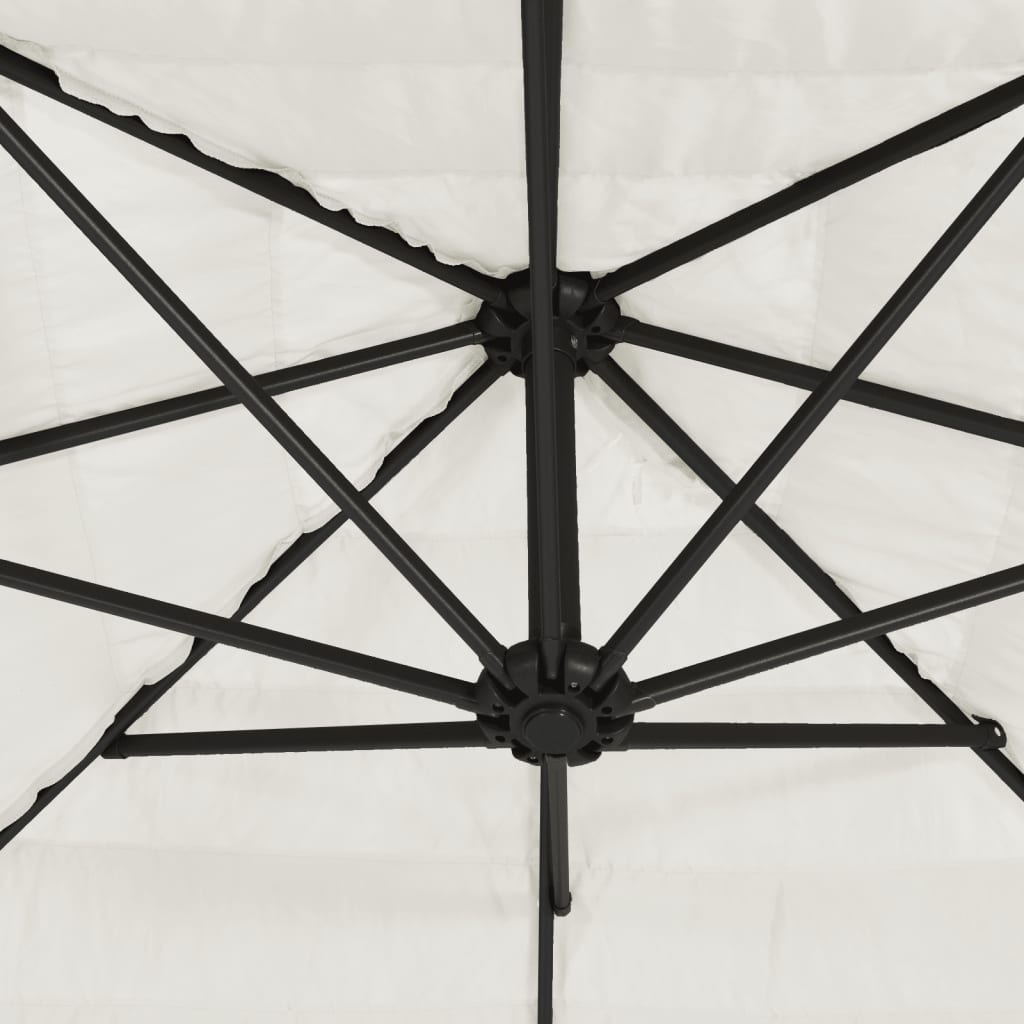 vidaXL Parasol de jardin avec mât en acier blanc 288x288x225 cm