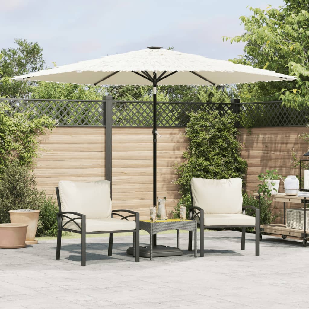 vidaXL Parasol de jardin avec mât en acier blanc 288x288x225 cm