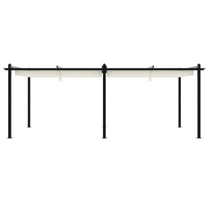 vidaXL Tonnelle de jardin avec toit rétractable crème 3x6 m aluminium