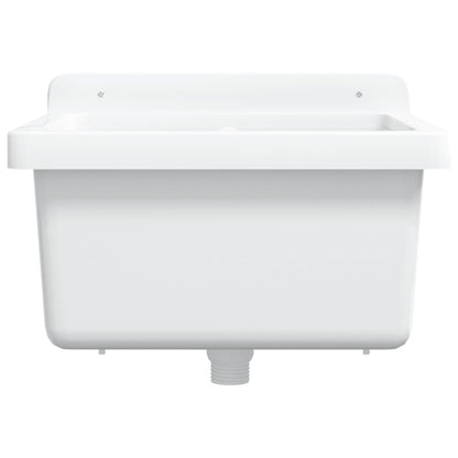 vidaXL Lavabo pour montage murale blanc 40x40x24 cm résine