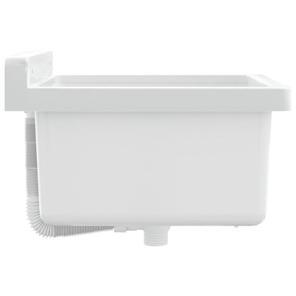 vidaXL Lavabo pour montage murale blanc 40x40x24 cm résine