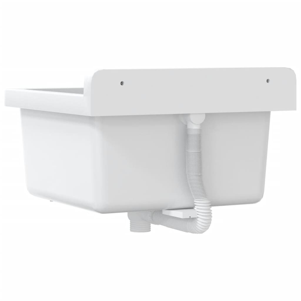 vidaXL Lavabo pour montage murale blanc 40x40x24 cm résine