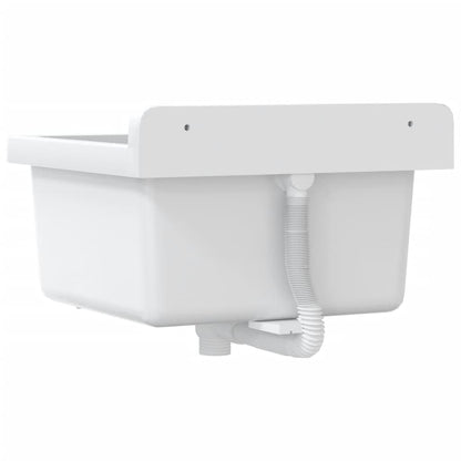 vidaXL Lavabo pour montage murale blanc 40x40x24 cm résine