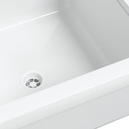 vidaXL Lavabo pour montage murale blanc 40x40x24 cm résine