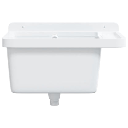 vidaXL Lavabo pour montage murale blanc 50x35x24 cm résine