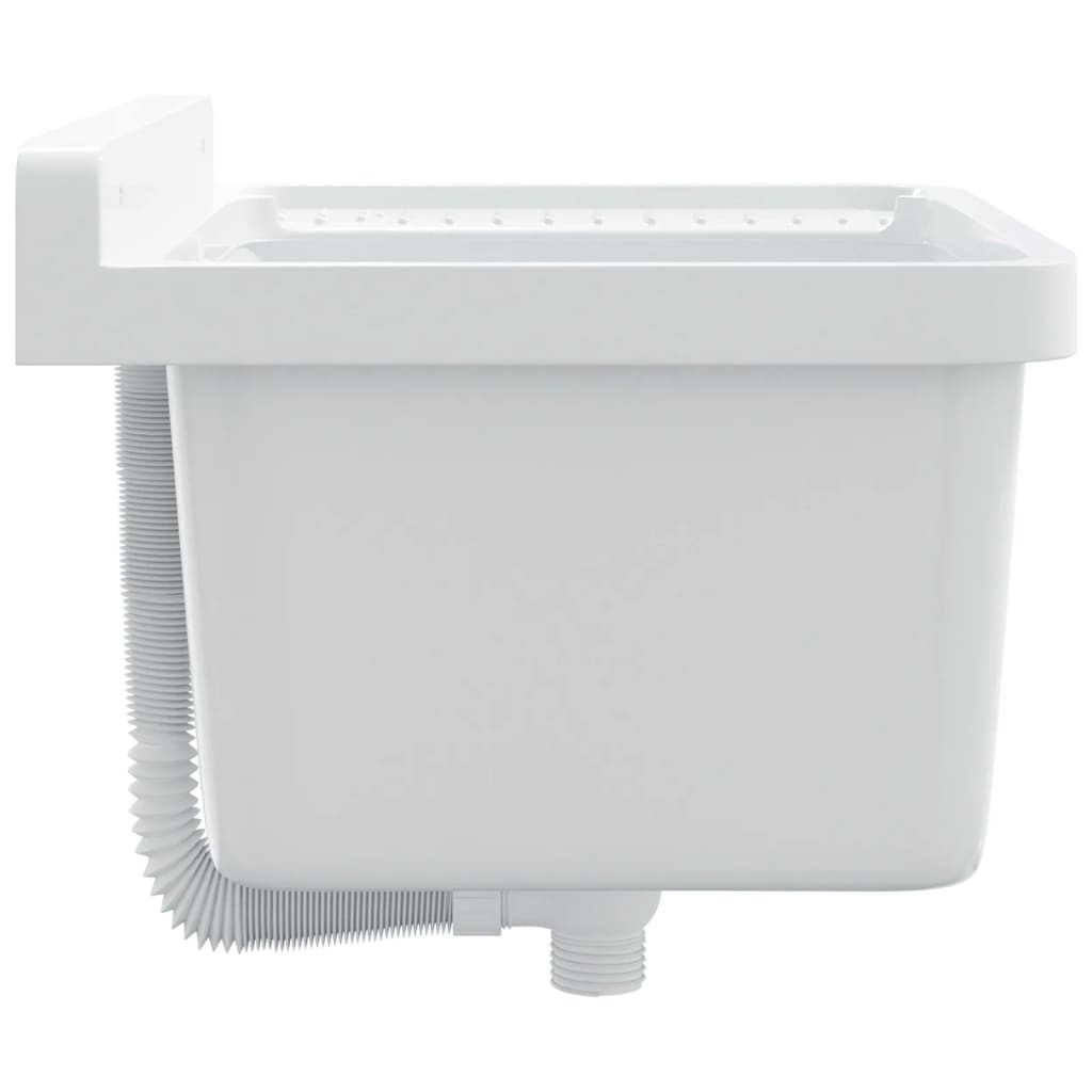vidaXL Lavabo pour montage murale blanc 50x35x24 cm résine