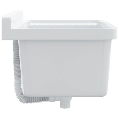 vidaXL Lavabo pour montage murale blanc 50x35x24 cm résine