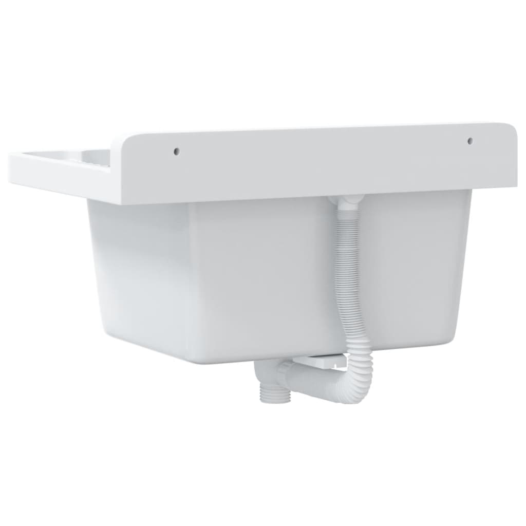 vidaXL Lavabo pour montage murale blanc 50x35x24 cm résine