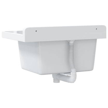 vidaXL Lavabo pour montage murale blanc 50x35x24 cm résine
