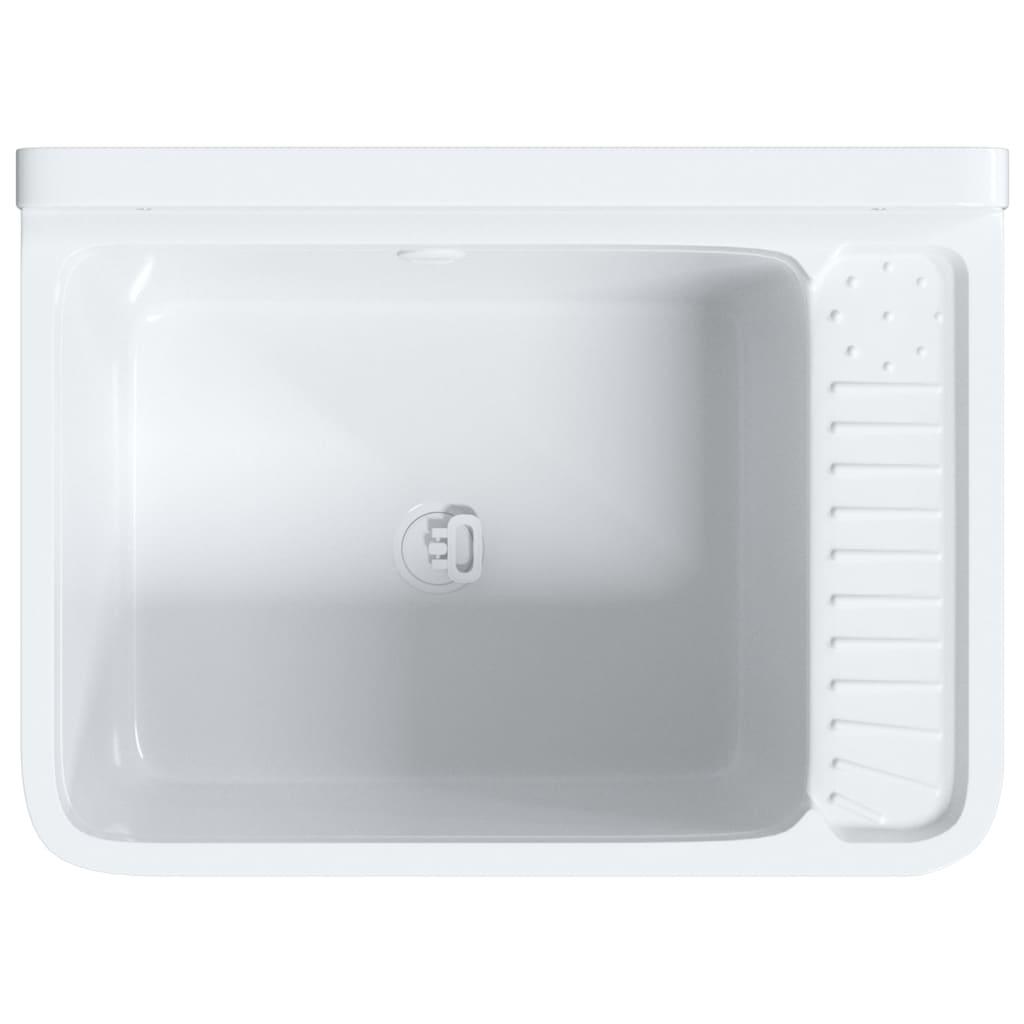 vidaXL Lavabo pour montage murale blanc 50x35x24 cm résine