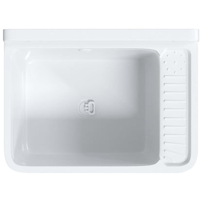 vidaXL Lavabo pour montage murale blanc 50x35x24 cm résine