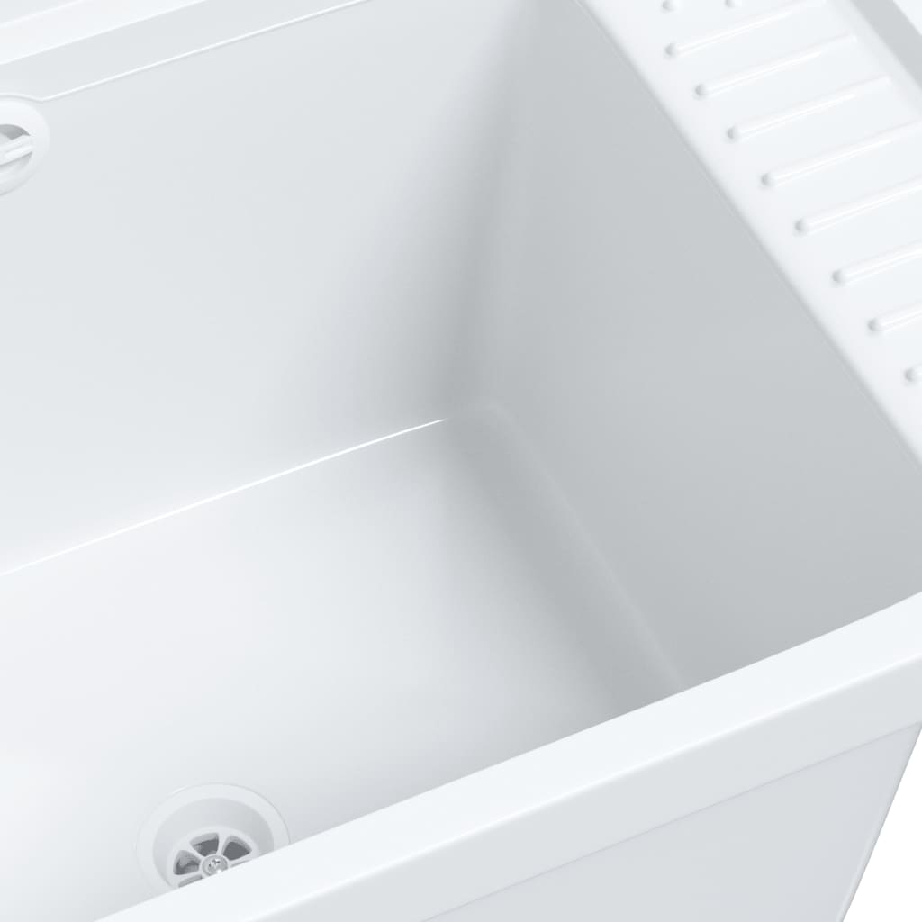 vidaXL Lavabo pour montage murale blanc 50x35x24 cm résine
