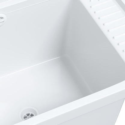 vidaXL Lavabo pour montage murale blanc 50x35x24 cm résine
