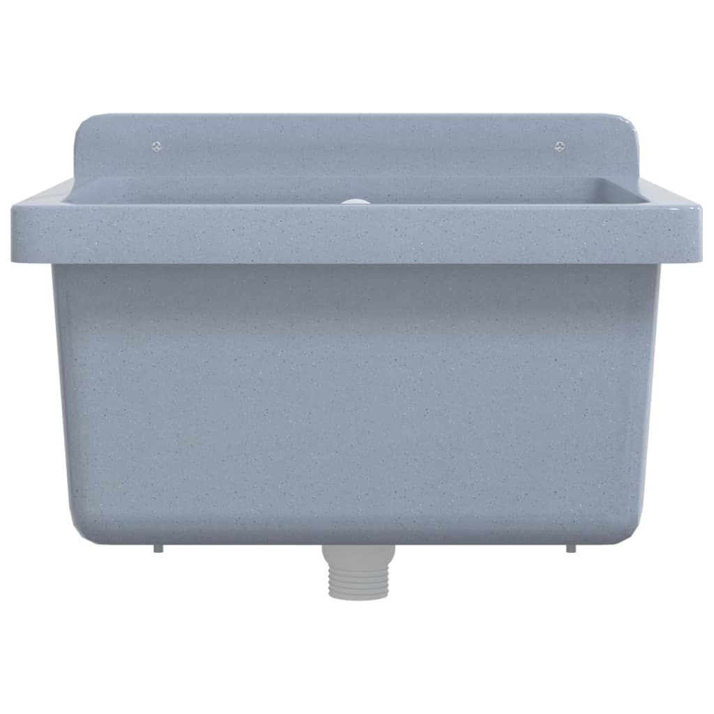 vidaXL Lavabo pour montage murale gris 40x40x24 cm résine