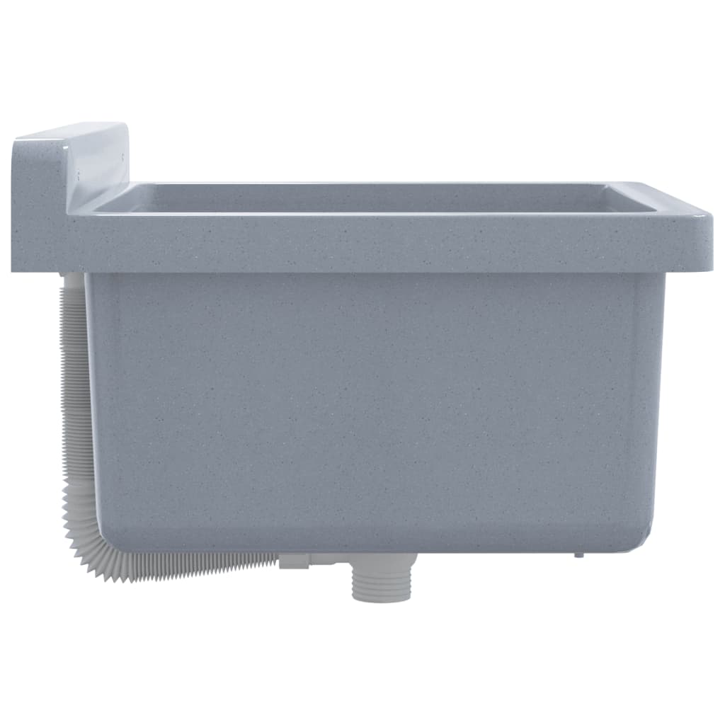 vidaXL Lavabo pour montage murale gris 40x40x24 cm résine