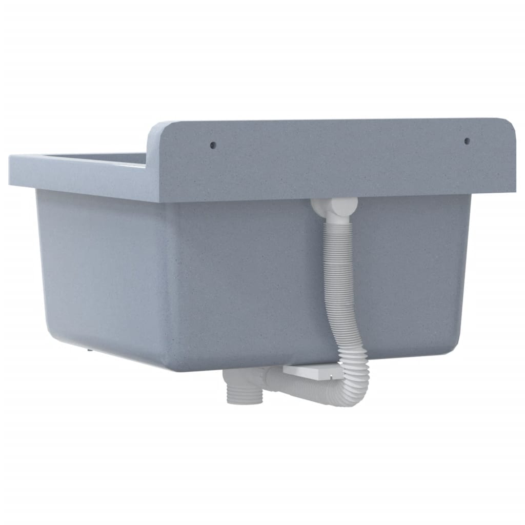 vidaXL Lavabo pour montage murale gris 40x40x24 cm résine