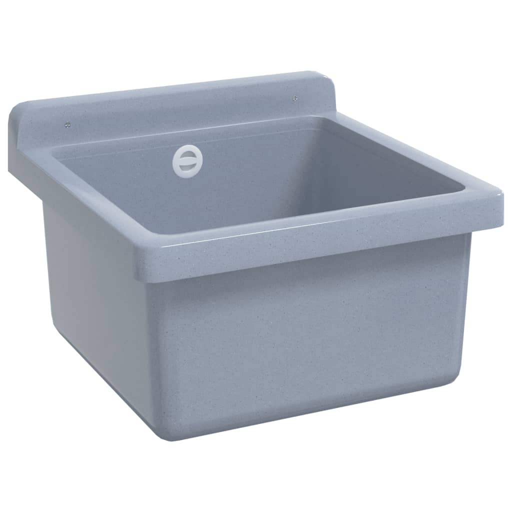 vidaXL Lavabo pour montage murale gris 40x40x24 cm résine