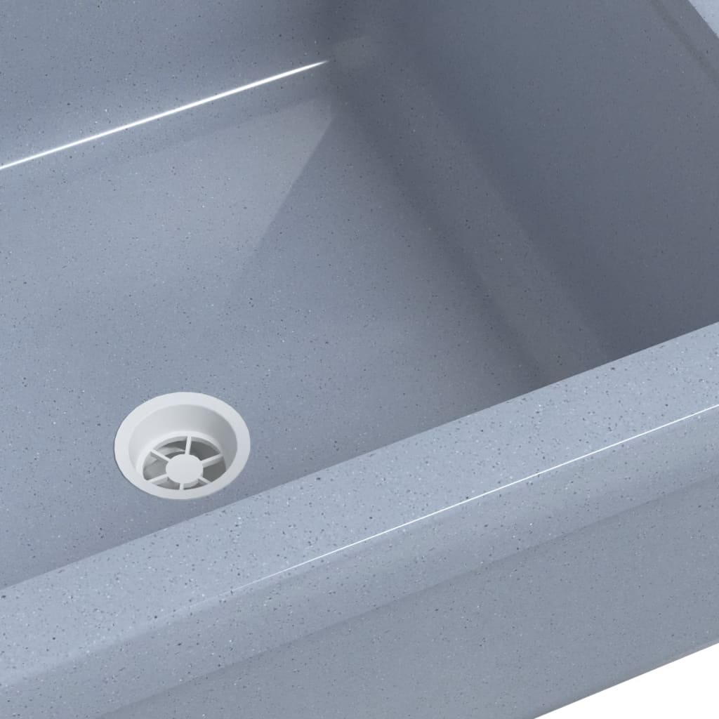 vidaXL Lavabo pour montage murale gris 40x40x24 cm résine