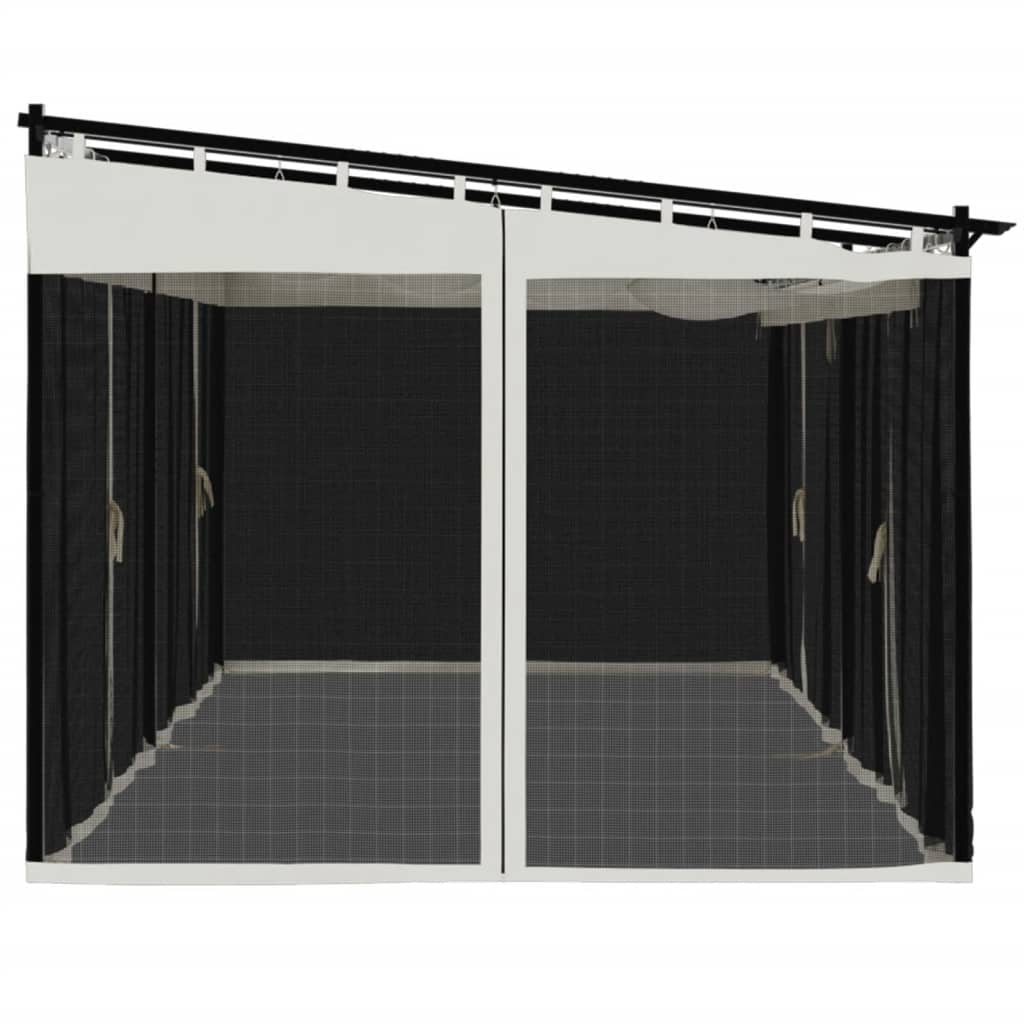 vidaXL Tonnelle avec parois en filet crème 6x3 m acier