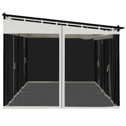 vidaXL Tonnelle avec parois en filet crème 6x3 m acier