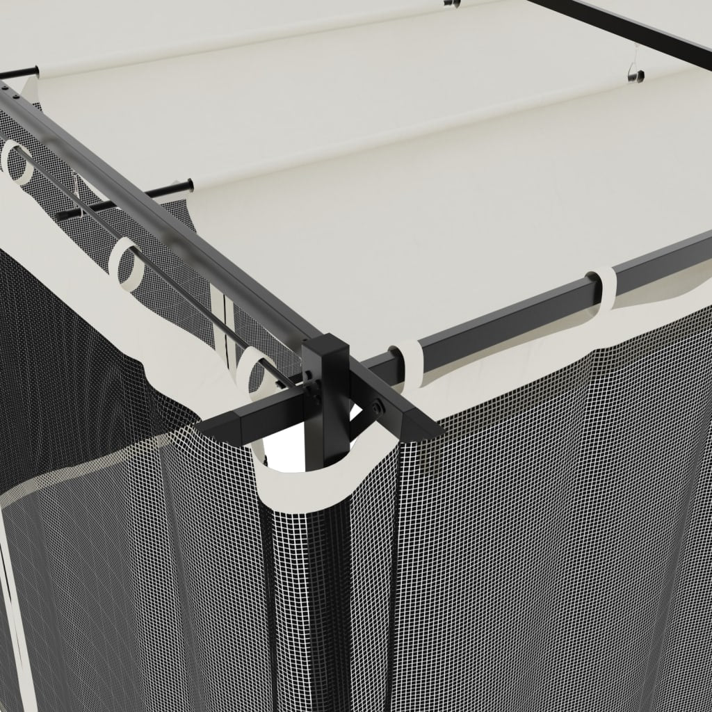 vidaXL Tonnelle avec parois en filet crème 6x3 m acier