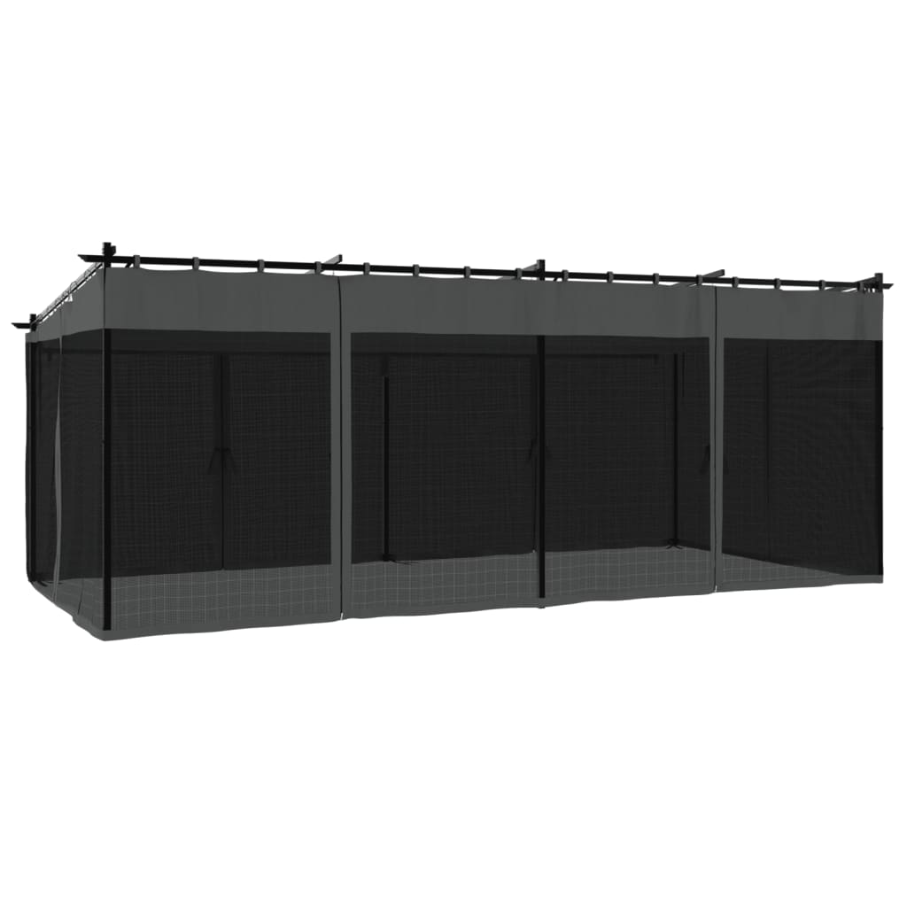 vidaXL Tonnelle avec parois en filet anthracite 6x3 m acier