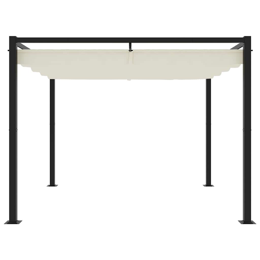 vidaXL Tonnelle de jardin avec toit rétractable crème 3x3 m acier